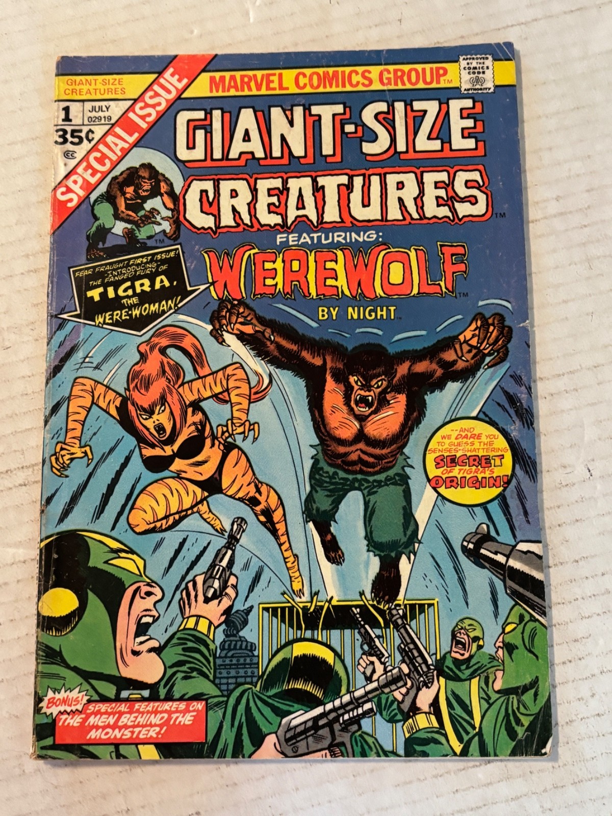 1974 Marvel Giant Size Creatures #1 Comic Book /E198