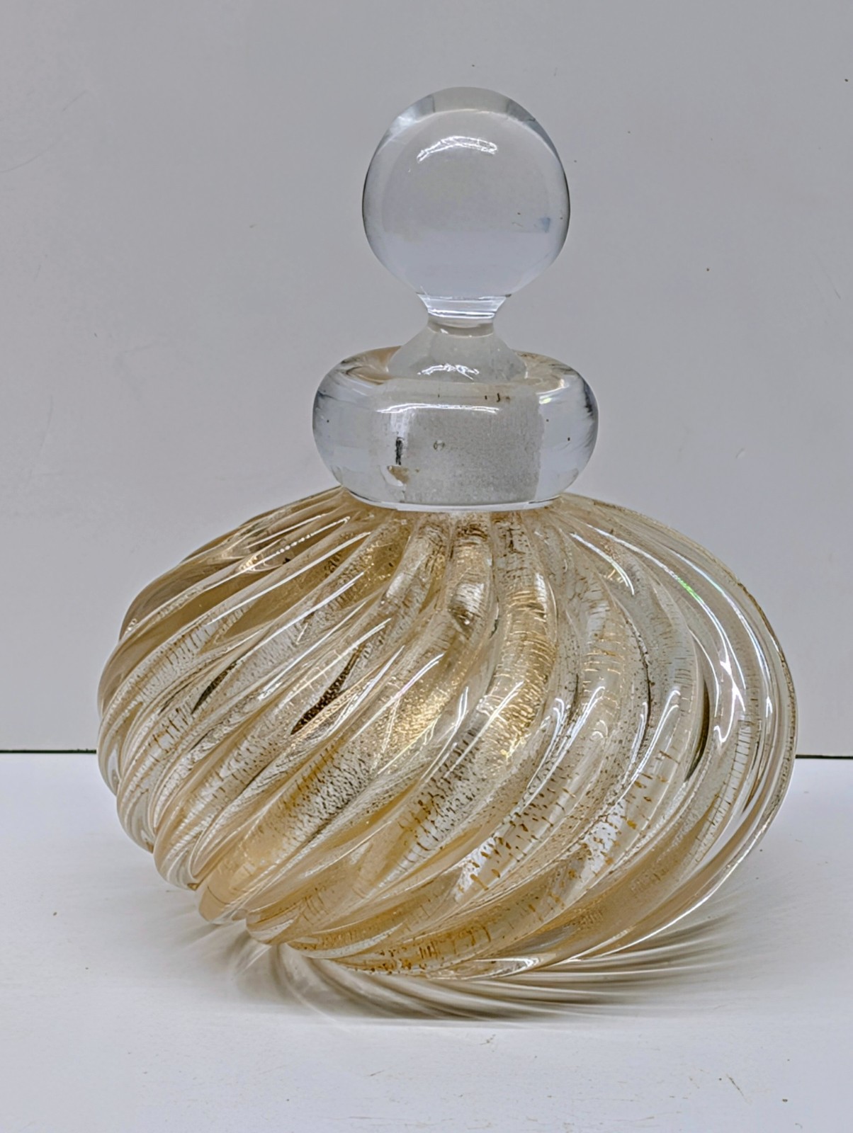 Vintage Murano Gold Fleck Perfume Bottle. Archimede Seguso? Vintage Murano Gold Fleck Perfume Bottle. Archimede Seguso?