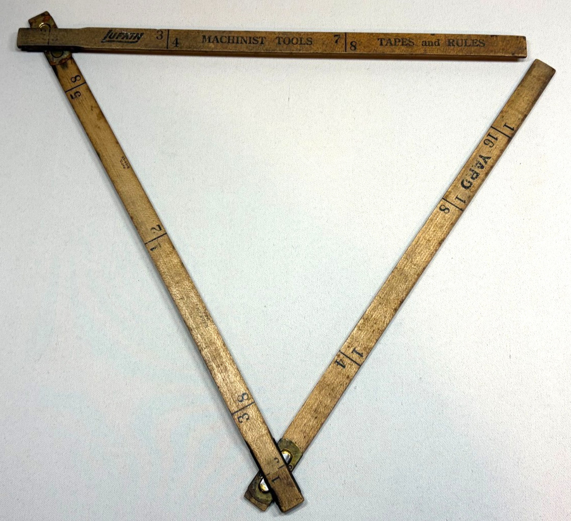 Vintage Lufkin No 11 Wooden Folding Ruler Pat 1912 Machinist Tools Yardstick USA