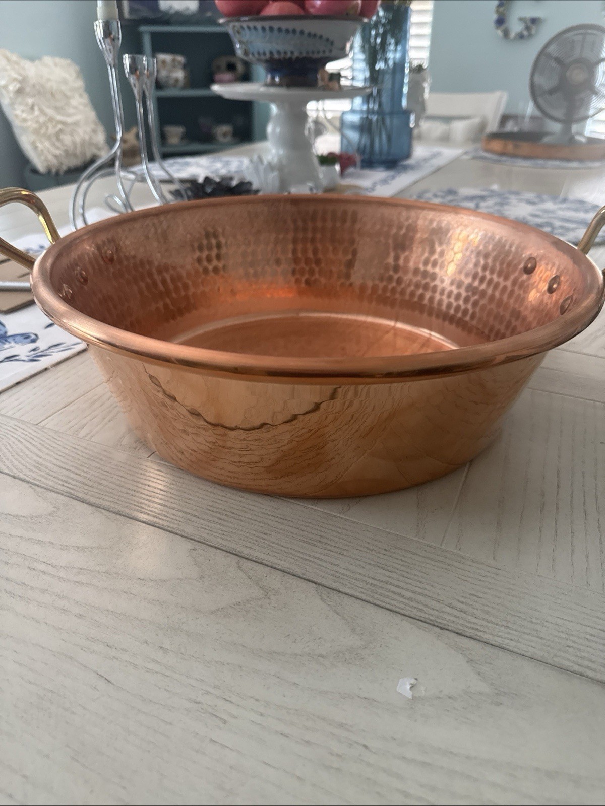 Williams Sonoma France Hammered Copper Jam Pan, 15 x 5 Williams Sonoma France Hammered Copper Jam Pan, 15 x 5