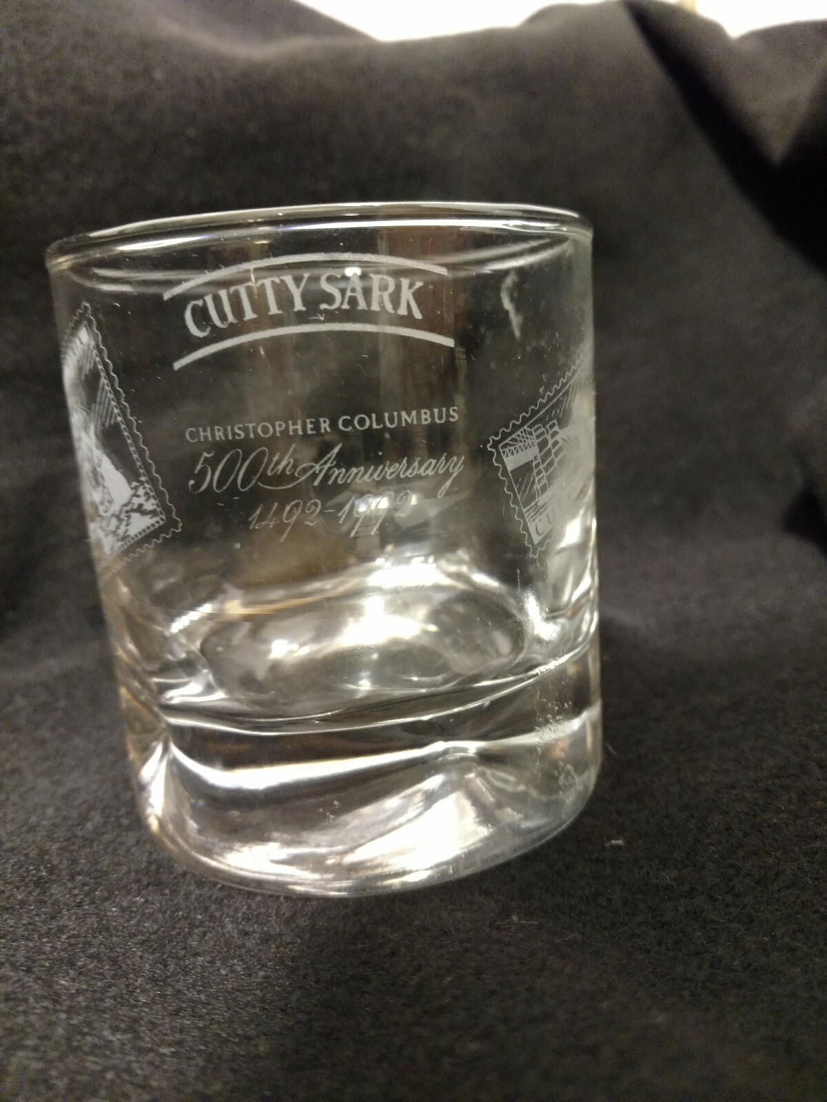 Cutty Sark Columbus 500th Anniversary Dimpled Glasses - Set of 4 - 1492-1992 Cutty Sark Columbus 500th Anniversary Dimpled Glasses - Set of 4 - 1492-1992
