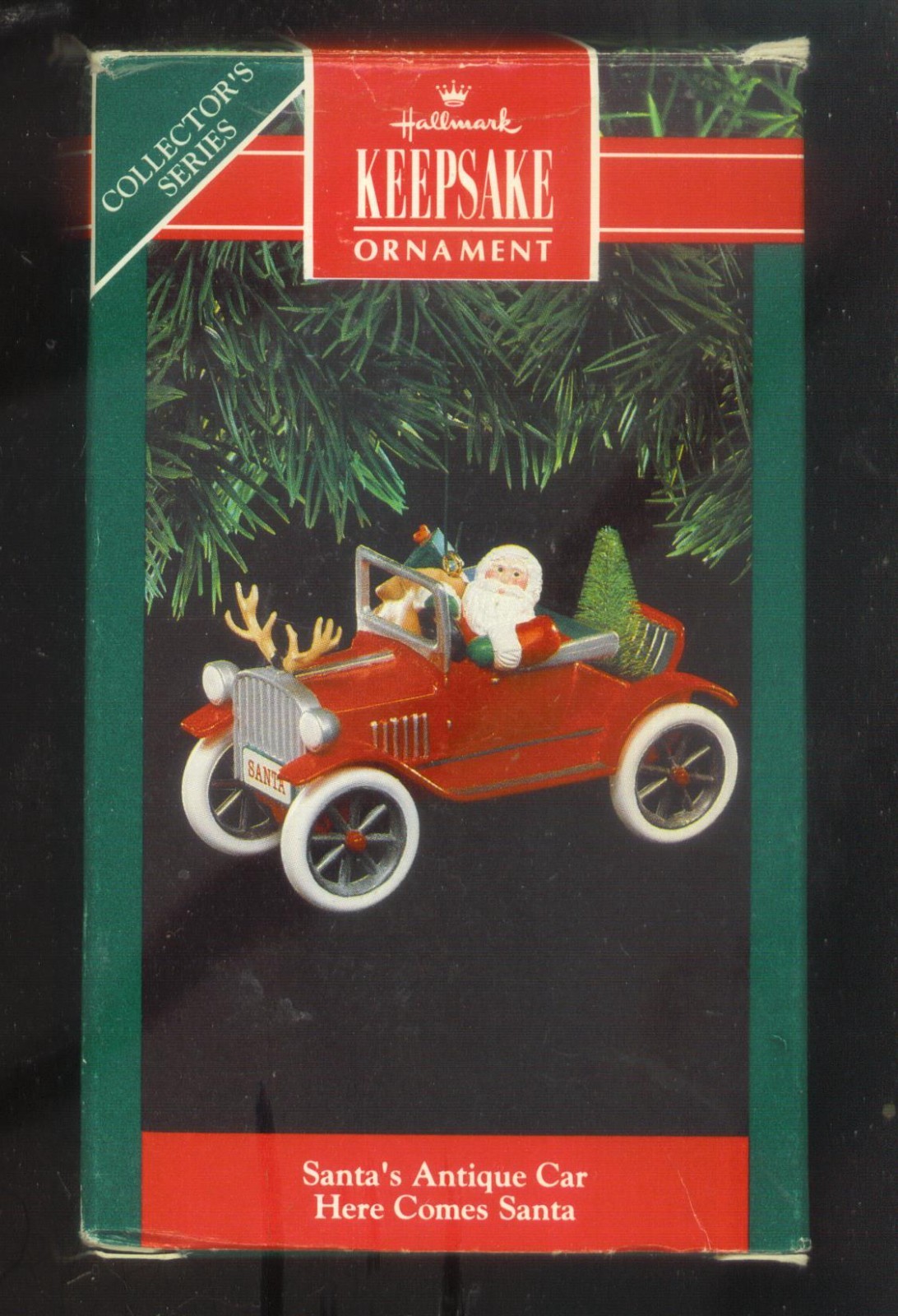 Hallmark 1991 Keepsake Ornament Santa\'s Antique Car Here Comes Santa #13 FREE SH
