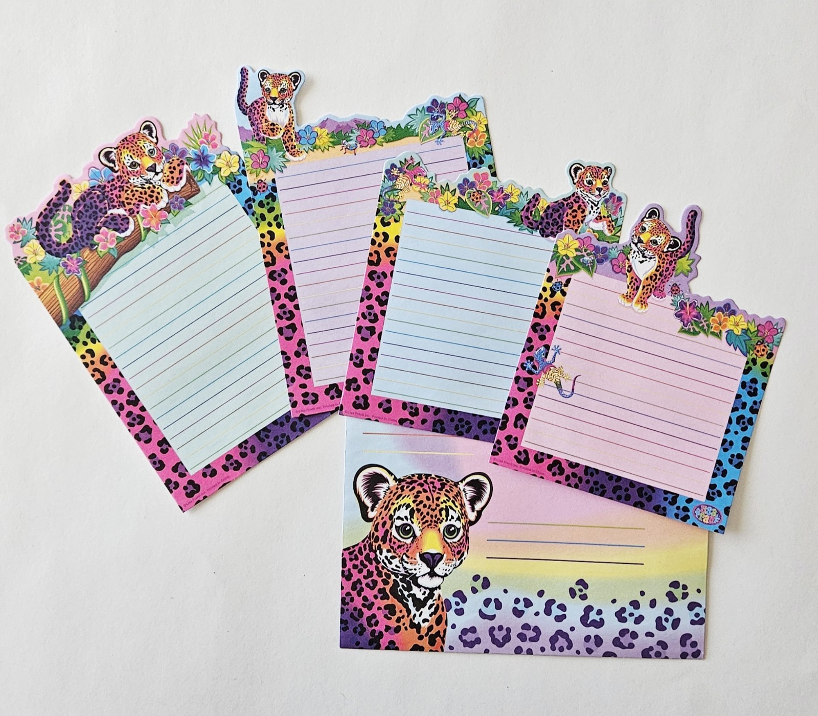 Vtg Lisa Frank Stationery Hunter The Leopard Cub Sheets Envelope 