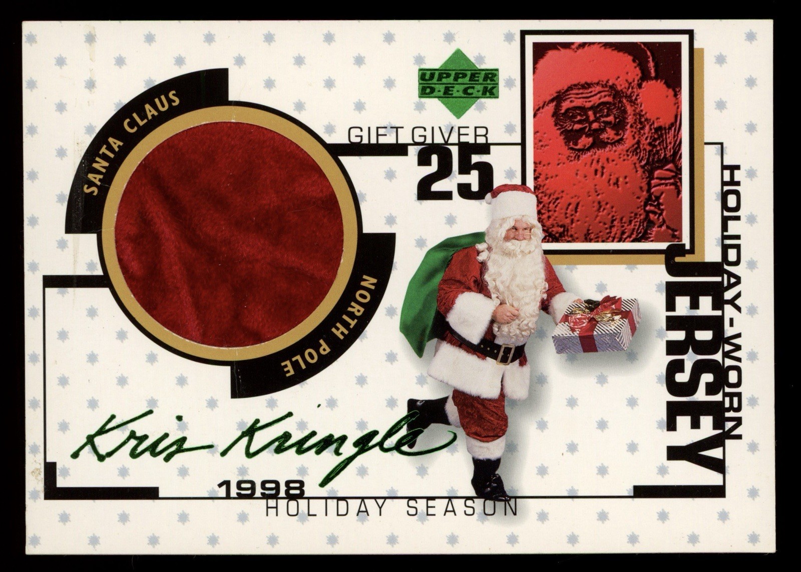 1998 Upper Deck Happy Holidays Kris Kringle Santa Claus Holiday Worn CHRISTMAS