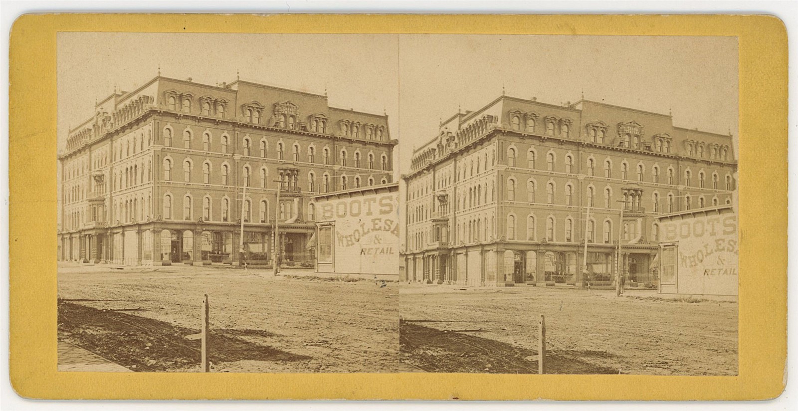 NEBRASKA STEREOVIEW - Omaha - Grand Central Hotel - 1870s RARE