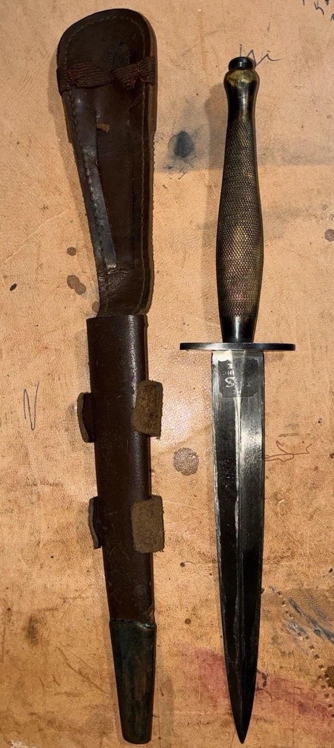 Fairbairn Sykes w/ Sheath NAMED etched 2nd pattern