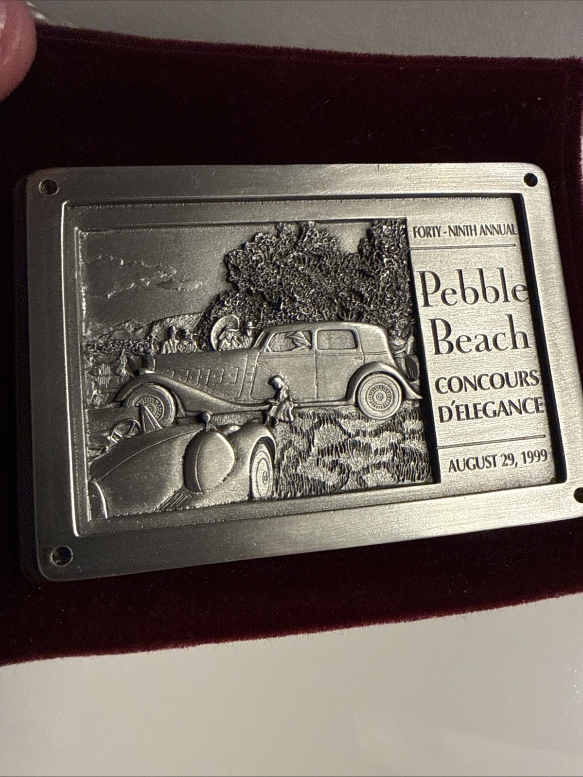 RARE 1999 Pebble Beach Concours d\'Elegance Dash Plaque PACKARD LAGONDA Pewter
