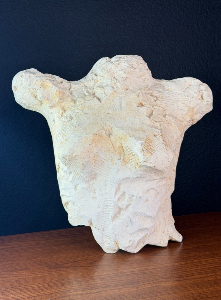 Vintage white plaster bust female torso display figure sculpture free form