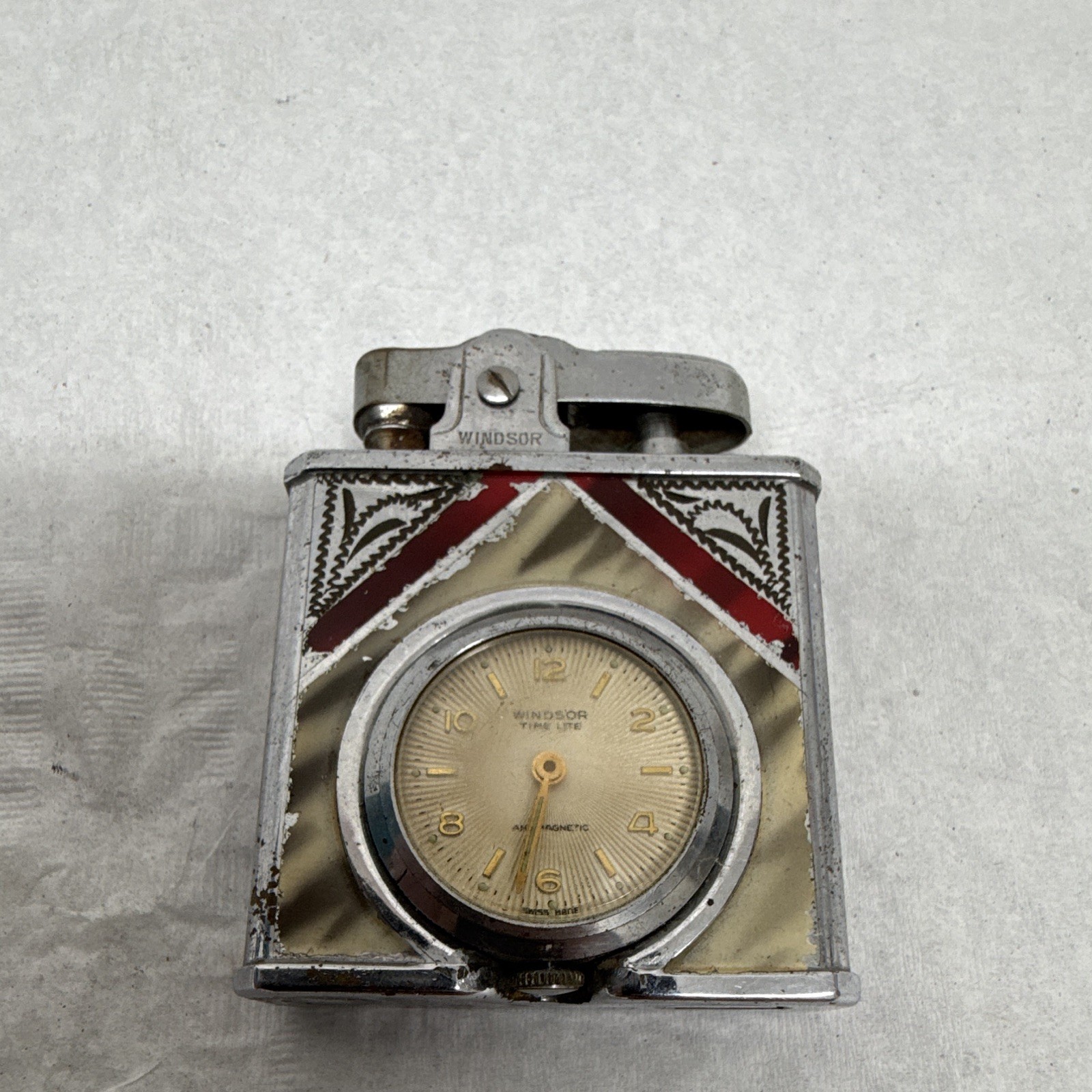 Vintage Windsor Deluxe Clock Lighter