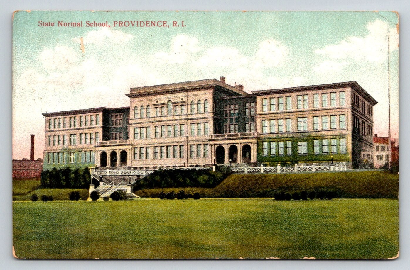 1908 State Normal School Providence RI Reichner Bros. Posted Postcard