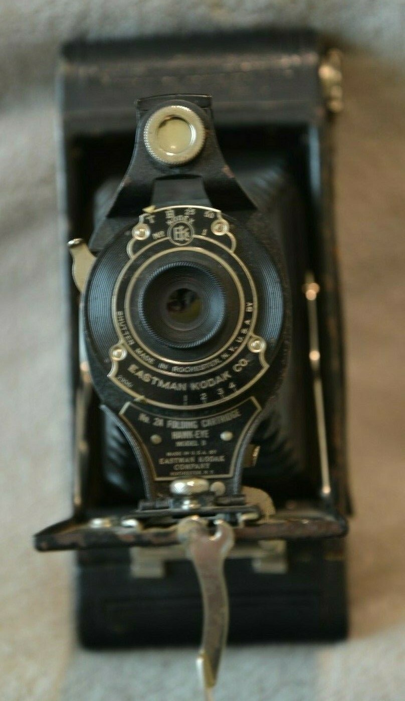  KODAK NO. 2A FOLDING CARTRIDGE HAWK-EYE MODEL B CAMERA w/ TRAVEL CASE