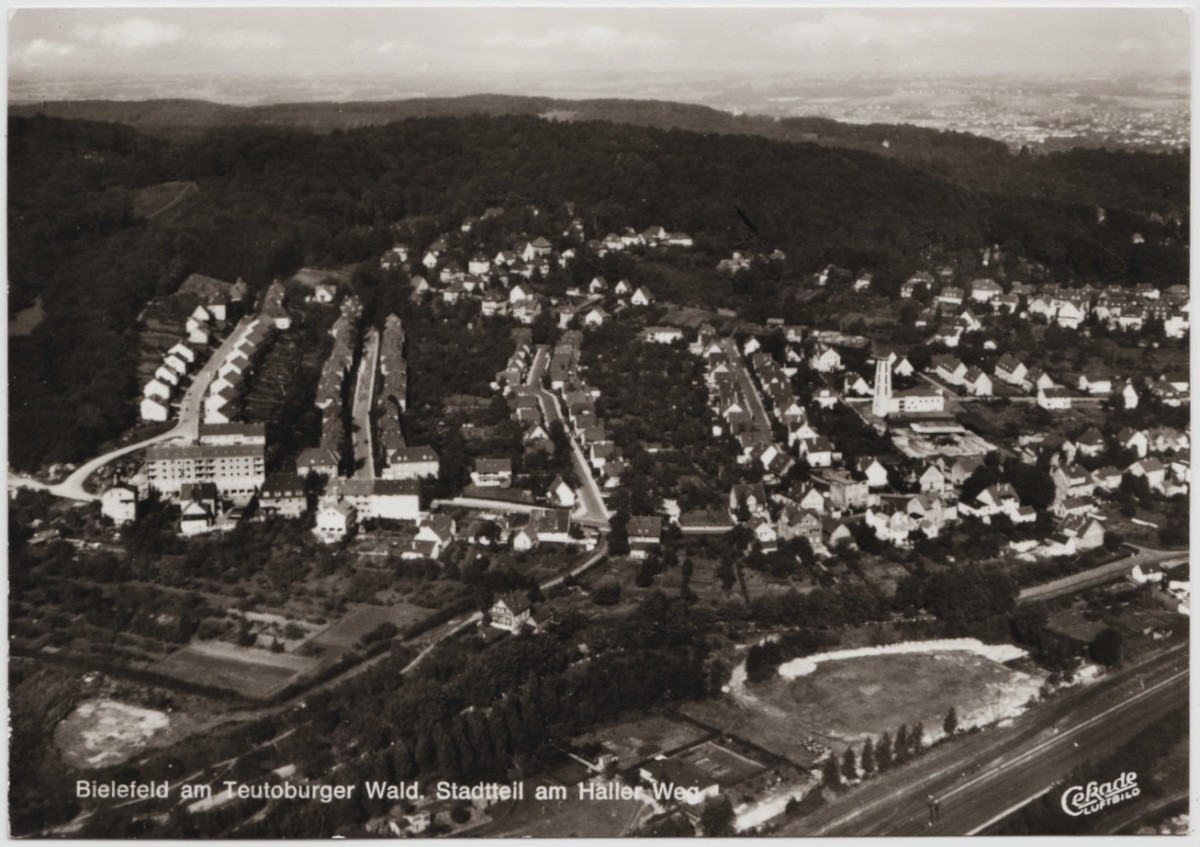 Bielefeld 1966 Haller Weg aerial photo aerial photo postcard postcard
