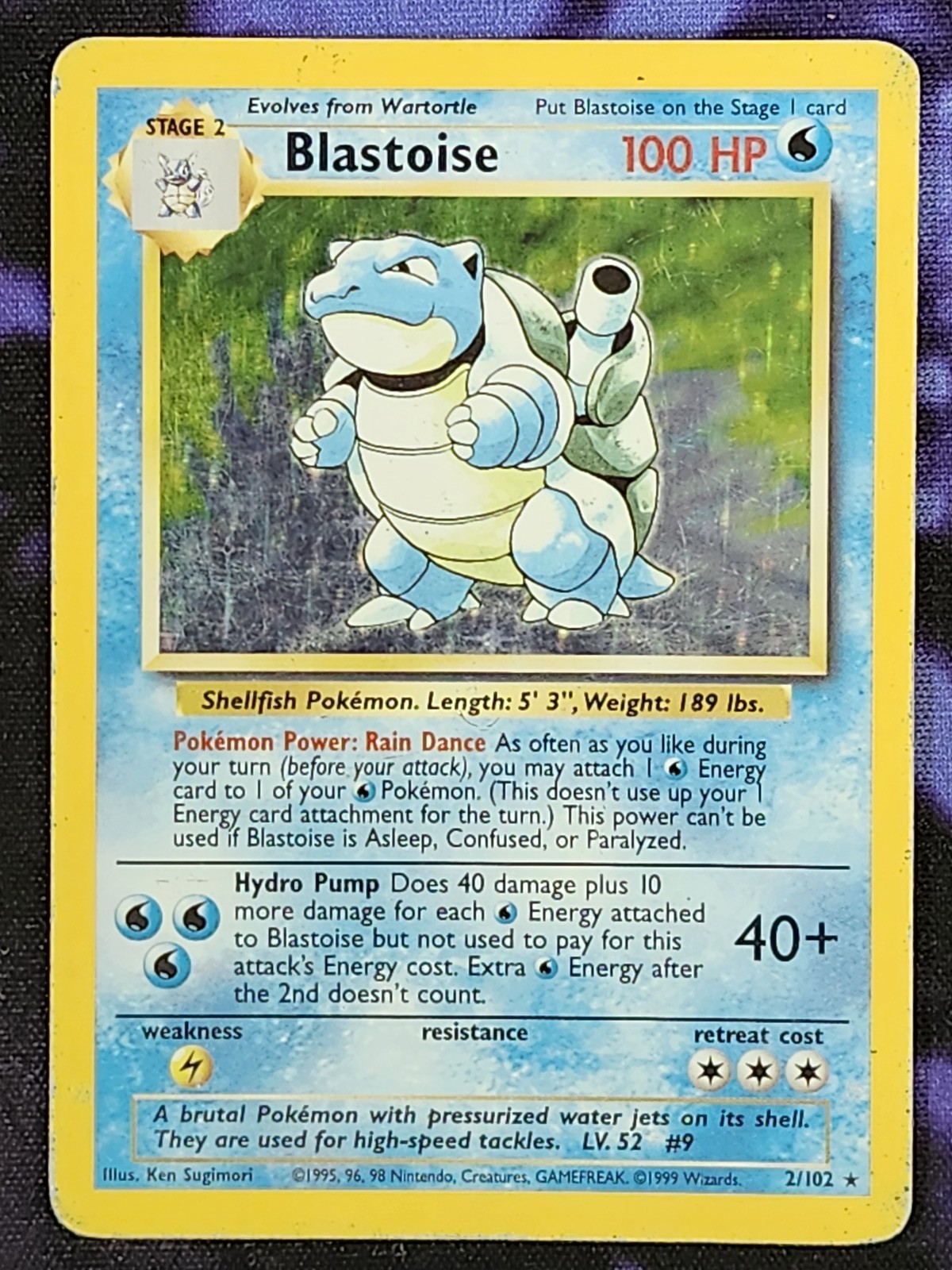 Pokemon Blastoise 2/102 (HP) Holo Unlimited Base Set BS