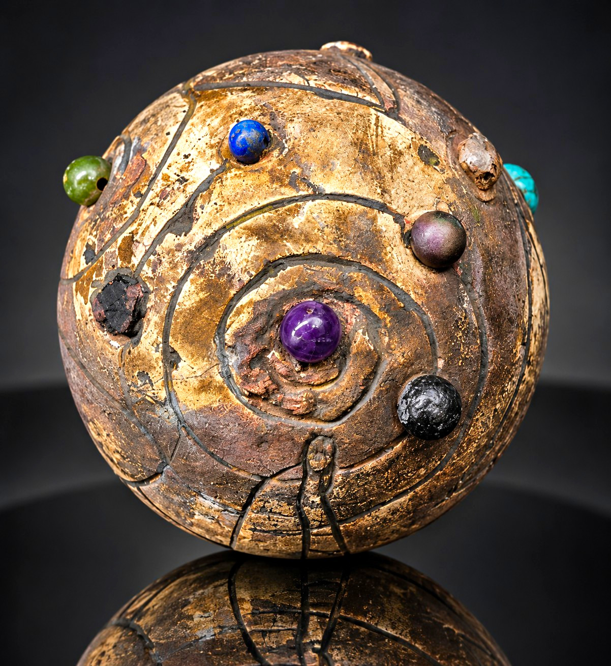 THE STARGATE SPHERE Winged Celestial Being • Spiral Galaxy • Planetary Inlays