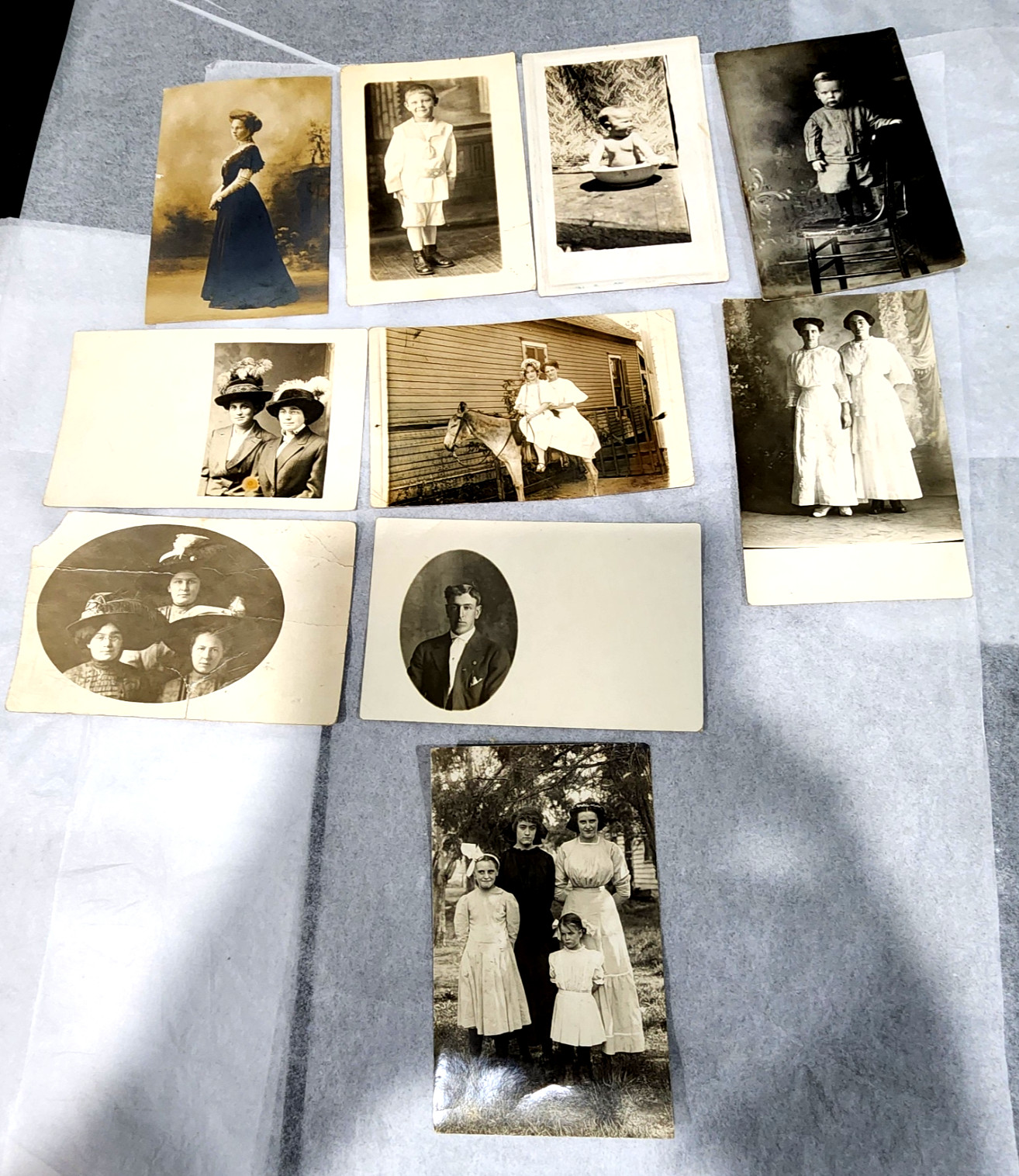 Lot 10 Antique RPPC Postcards 1900s Edwardian Fashion Children Donkey Real Photo Lot 10 Antique RPPC Postcards 1900s Edwardian Fashion Children Donkey Real Photo