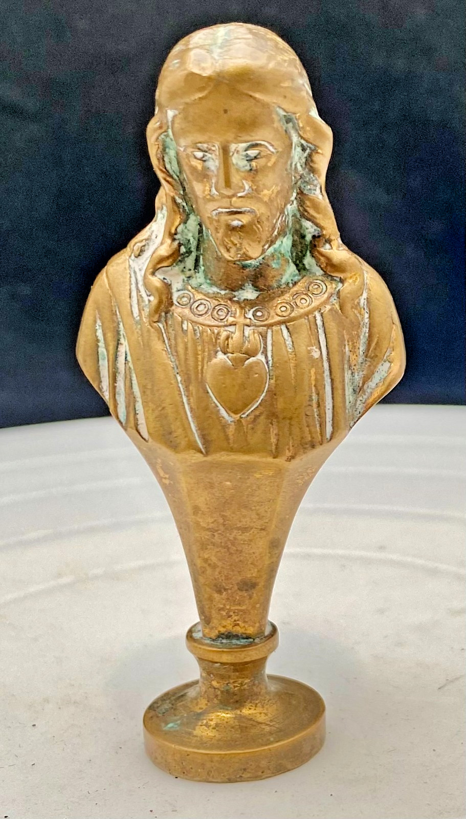 ANTIQUE BRONZE SACRED HEART OF CHRIST WAX SEAL 3.3\