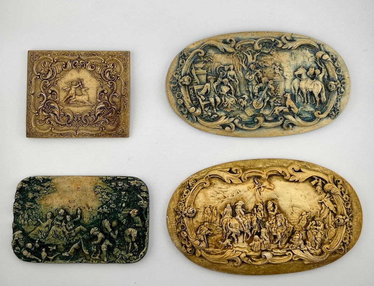 Vintage Classical Wall Plaque Set 4 Rococo Baroque Resin Decor Relief