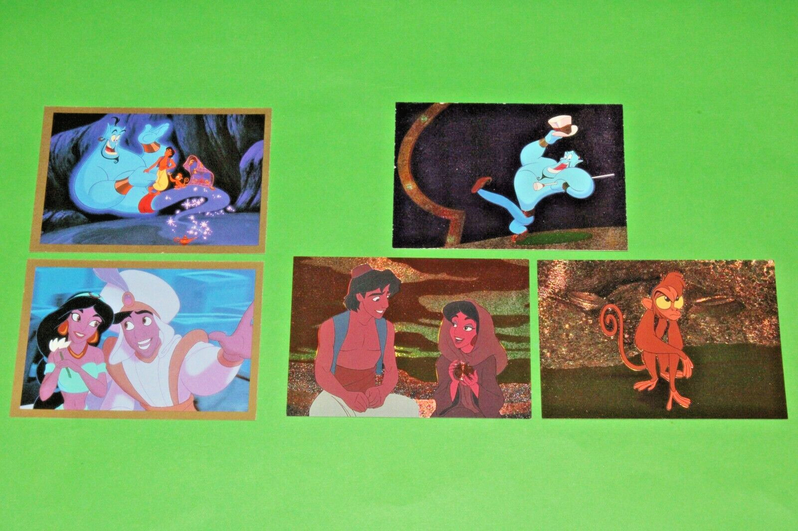 1995 ALADDIN SPECTRA-ETCH INSERT 3 CARD SET S1 S2 S3 GENIE DISNEY W 2 PROMO SET