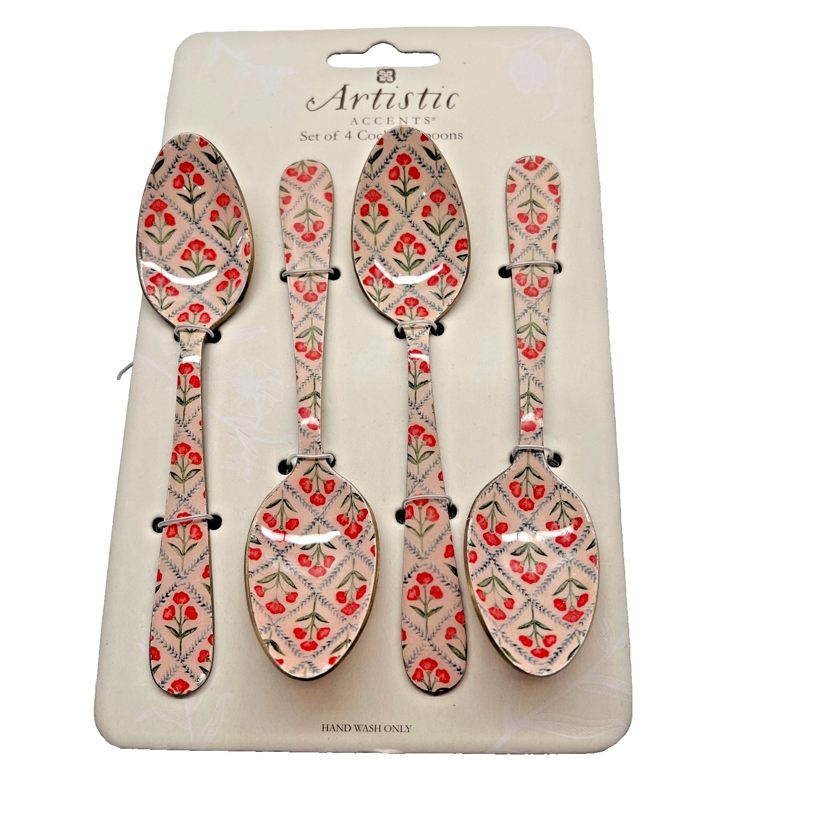 Artistic Accents Set of 4 Floral Spoons NEW