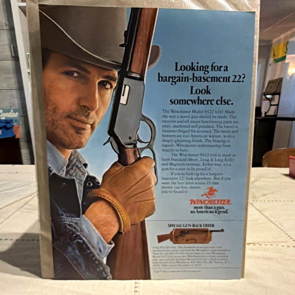 Winchester Model 9422 XTR Original 1989 Print Ad “Bargain-Basement 22?” DEALER