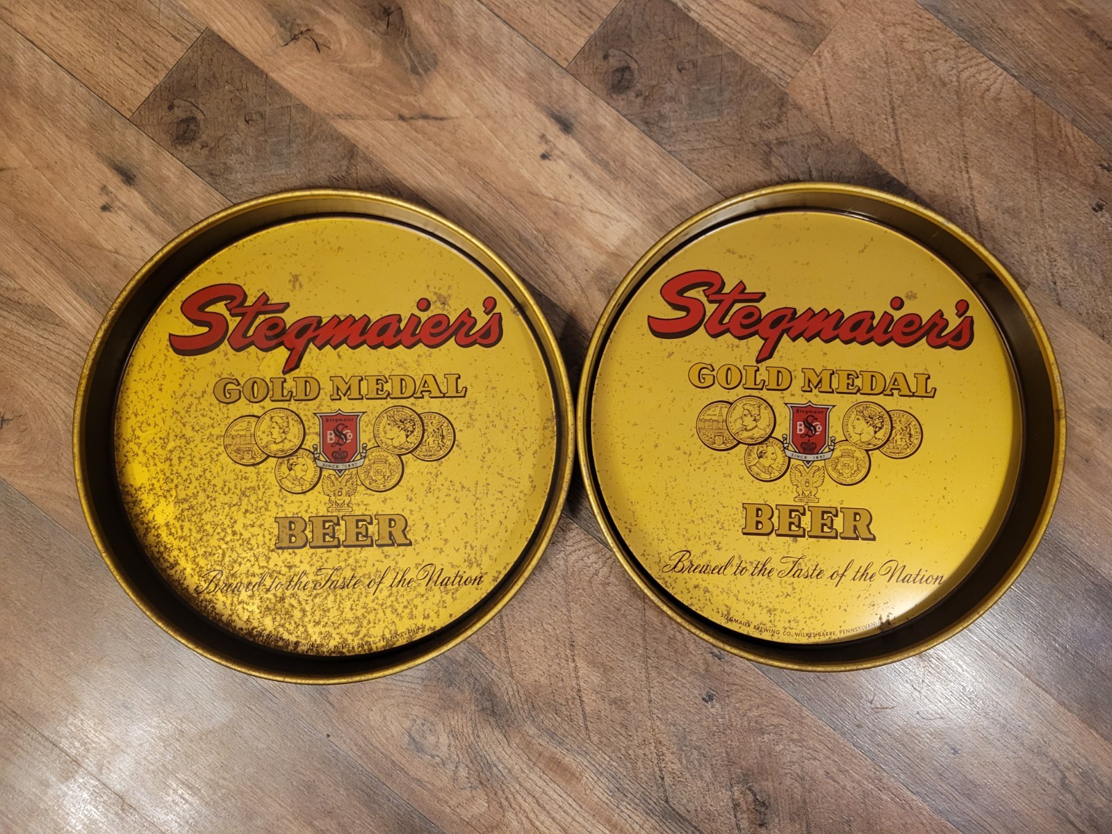 Lot Of 2 Vintage Stegmaier's Gold Medal Beer Trays 12