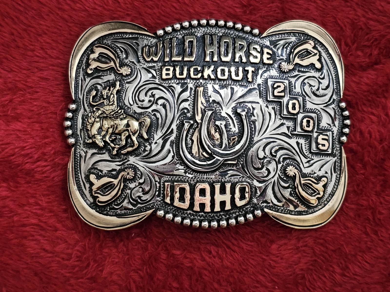 Wild Horse RODEO☆X~TREME☆2005☆Bronc Riding CHAMPION TROPHY BUCKLE☆Idaho☆945