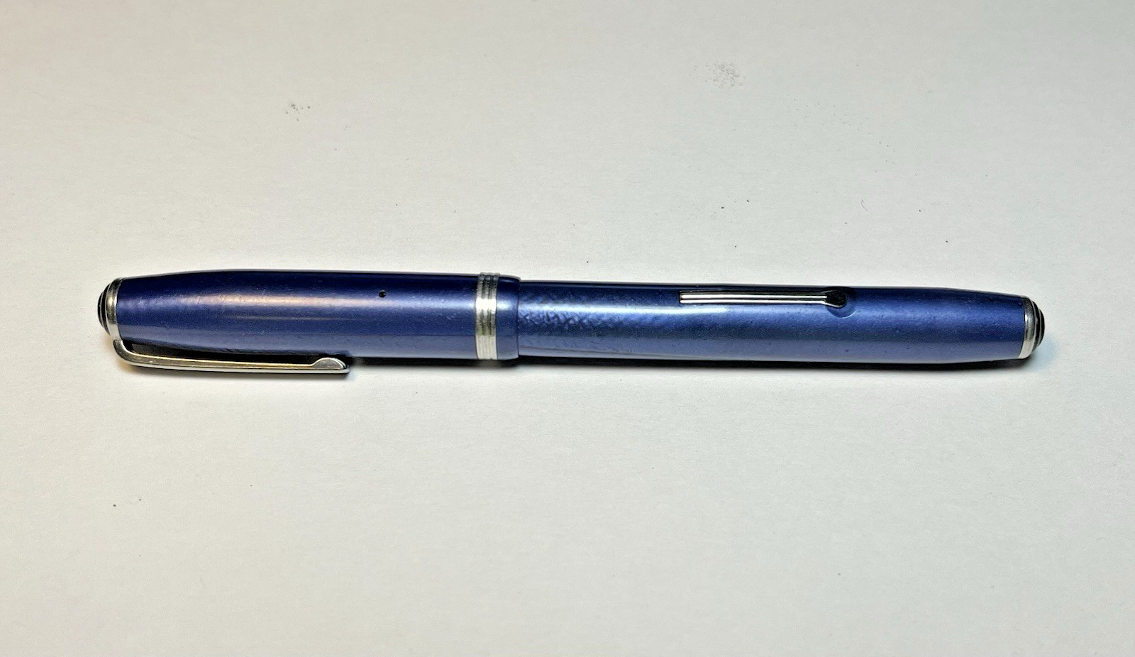 Vintage Esterbrook 9550 Pearly Blue Celluloid Fountain Pen USA