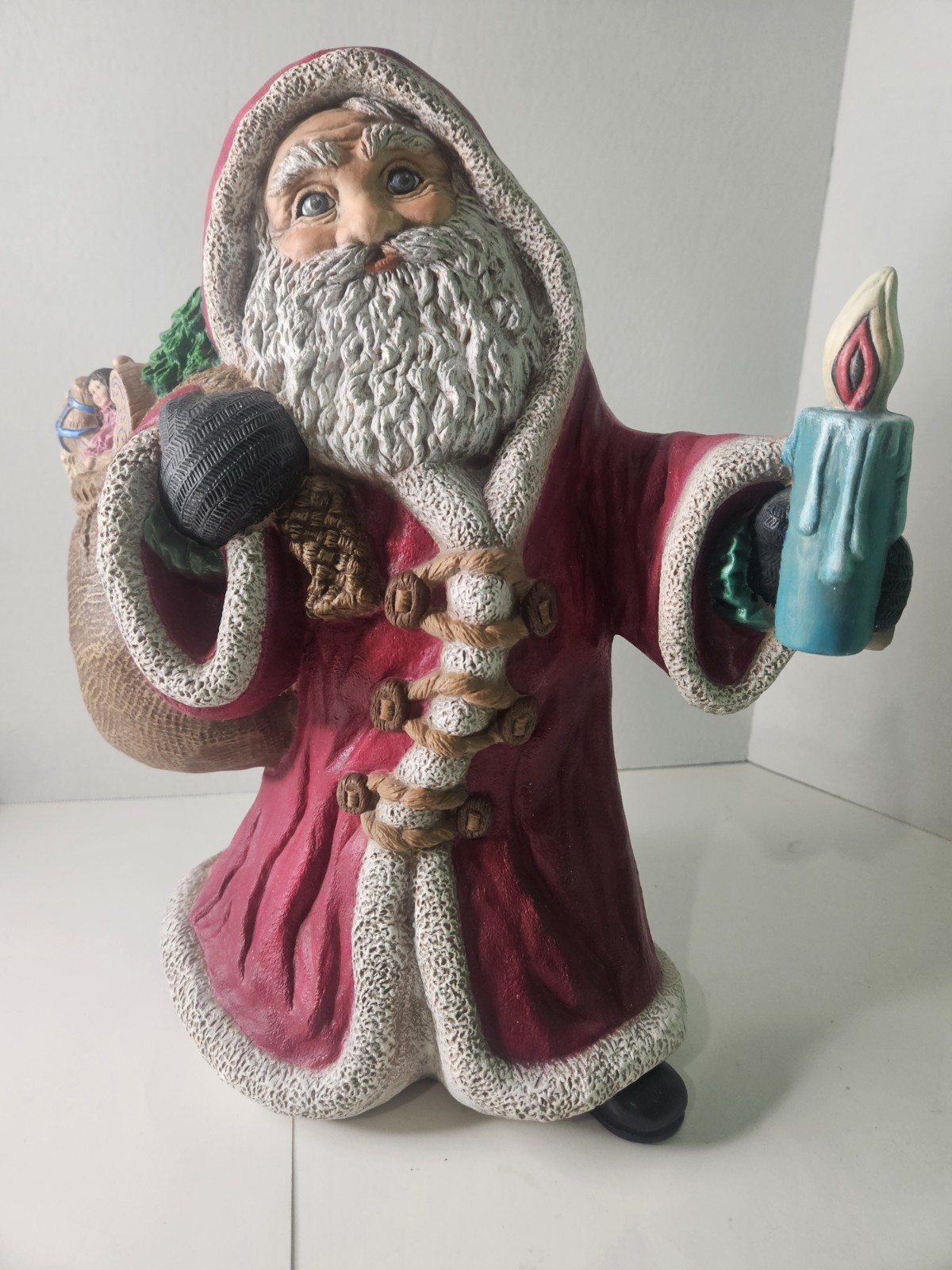 VTG 1991 Nowells Inc Ceramic Hand Painted Santa Claus Christmas Holiday Figurine