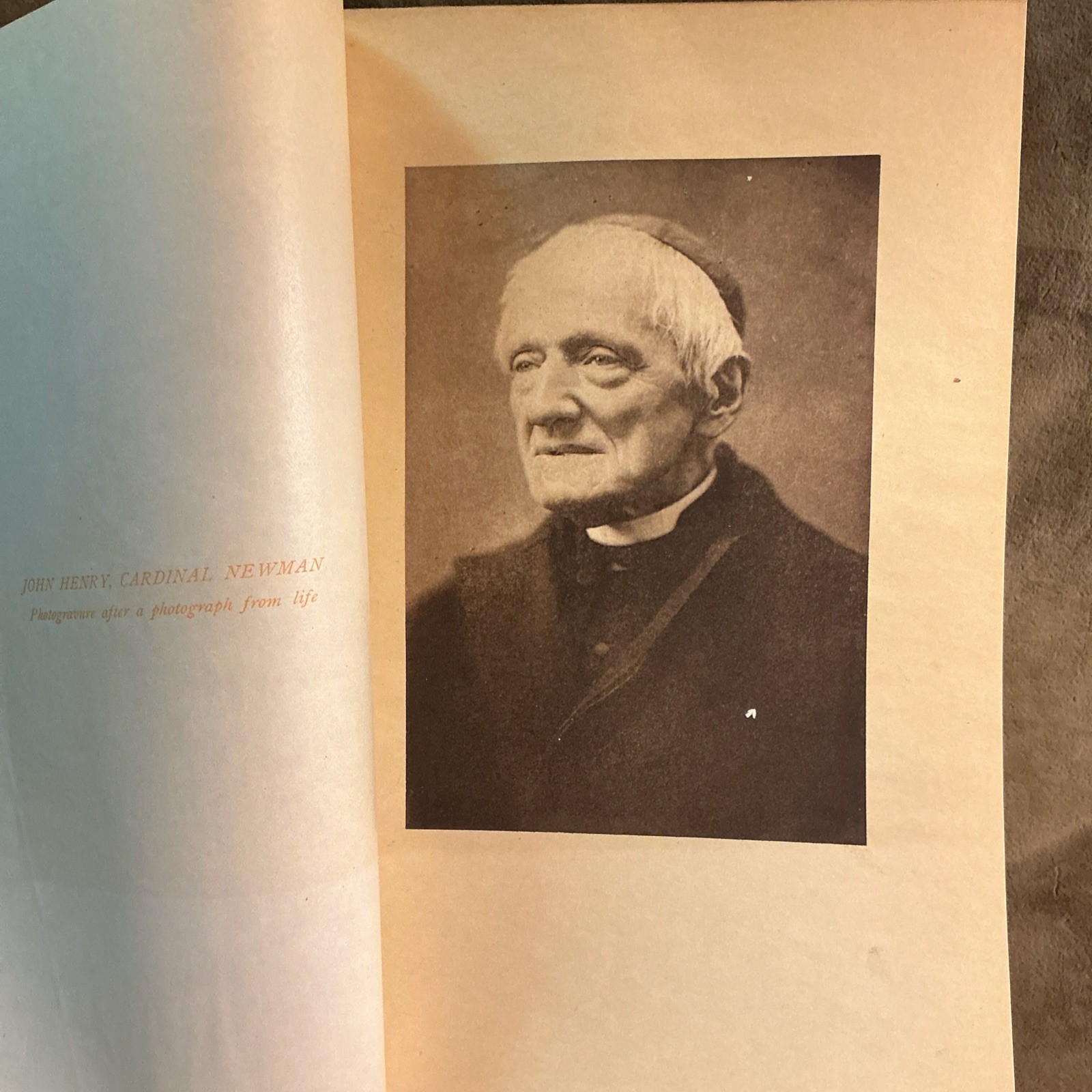 Victorian photogravure After photograph Of Life book page John Henry Newman