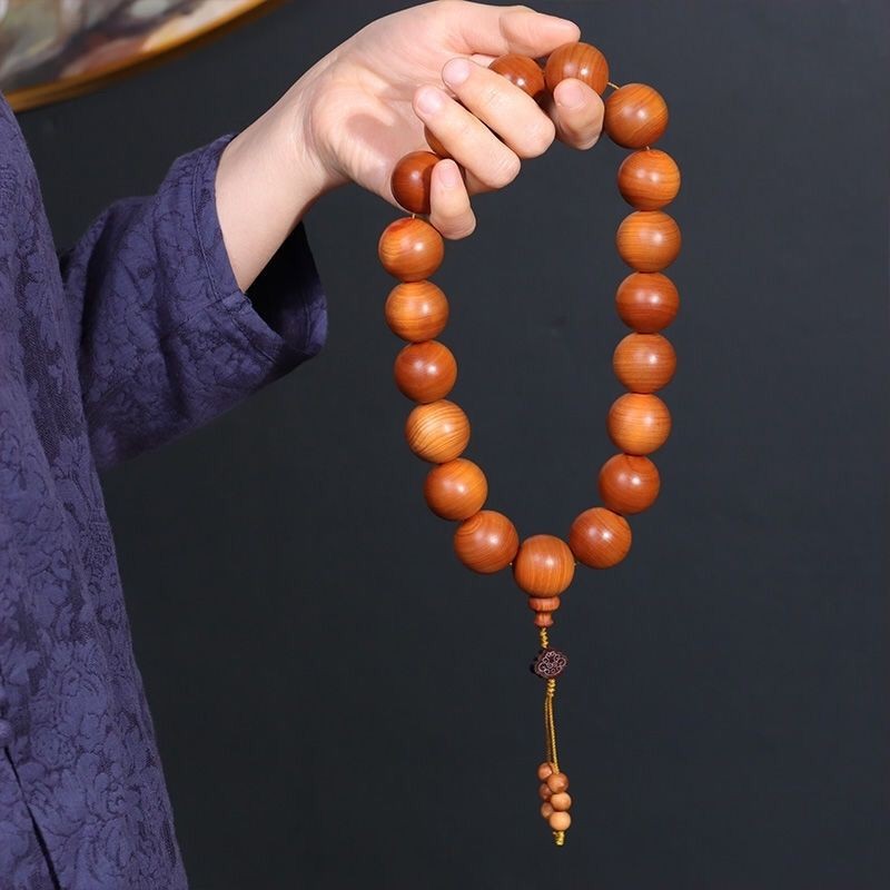 Taihang Cliff Cypress Burl Beads Bracelet Prayer Beads 20mm 19 Bead Strand