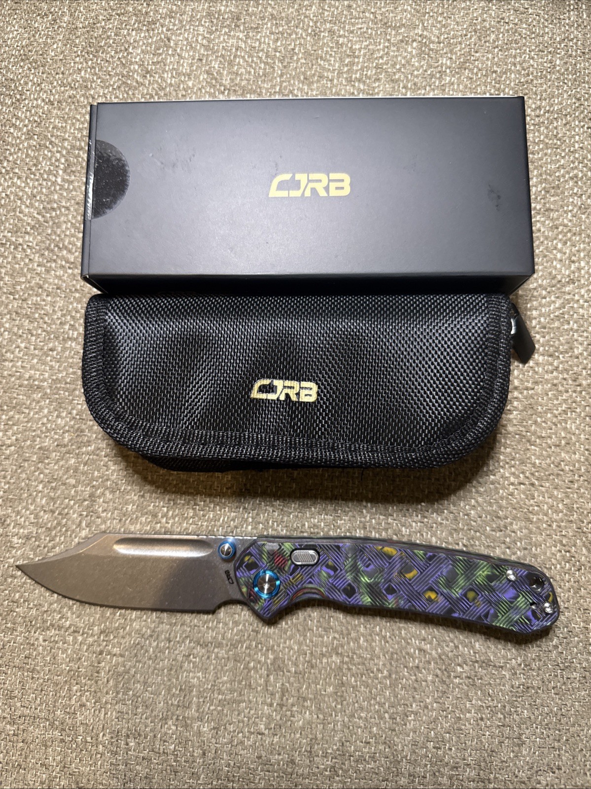 CJRB Pyrite Bowie Folding Knife J1942X-CFSW