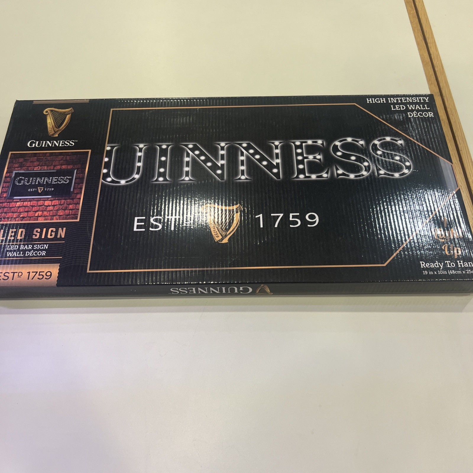 Guinness Led Picture Established 1759 Last Chance Garage Man Cave “Discontinued”