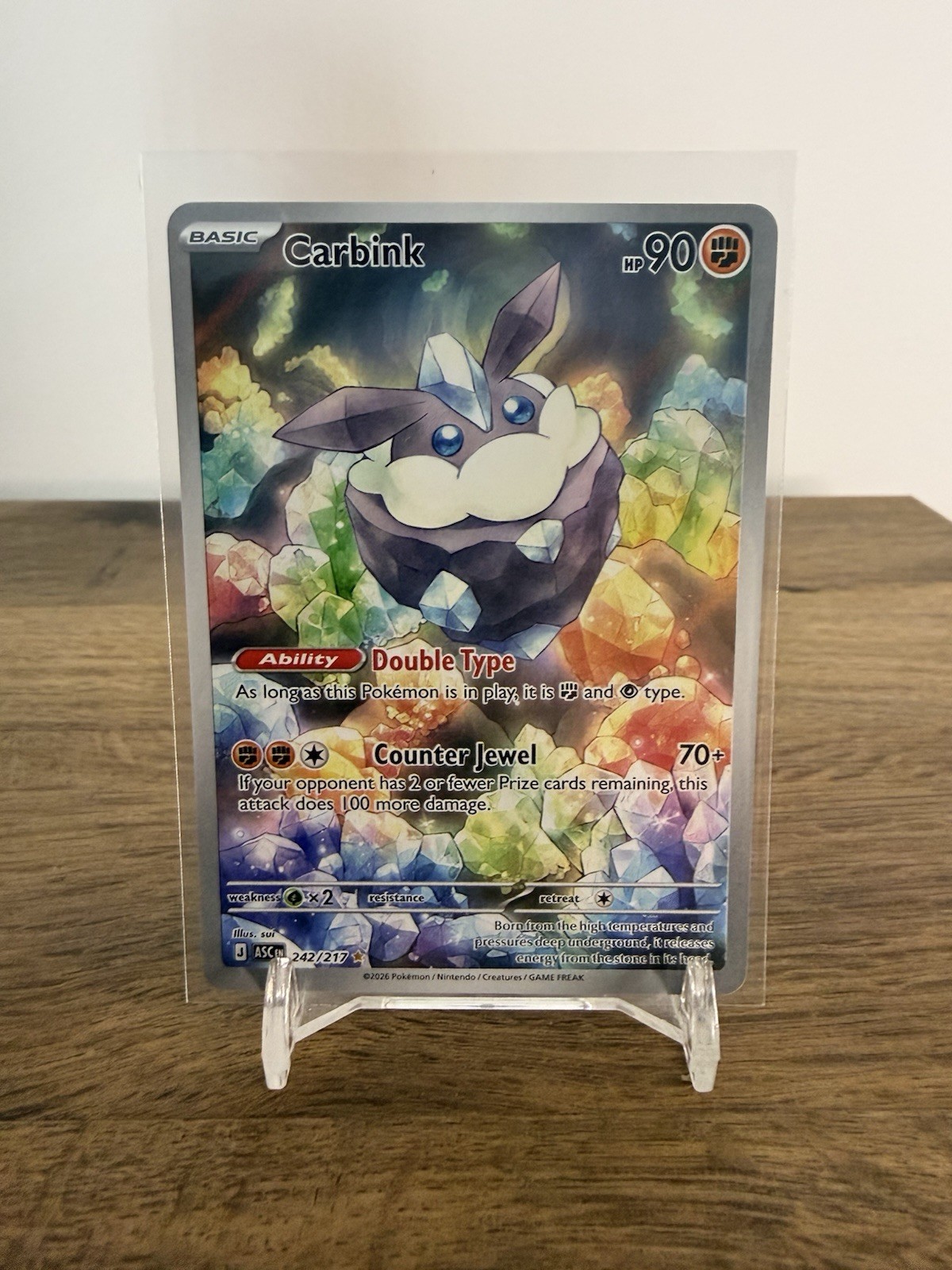 Pokémon TCG Carbink 242/217 Ascended Hero’s Illustration Rare
