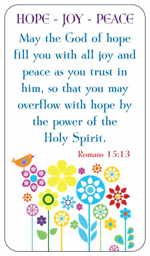 15 Christian Prayer Cards - HOPE JOY PEACE - Bible Scripture Verse Romans 15:13 15 Christian Prayer Cards - HOPE JOY PEACE - Bible Scripture Verse Romans 15:13