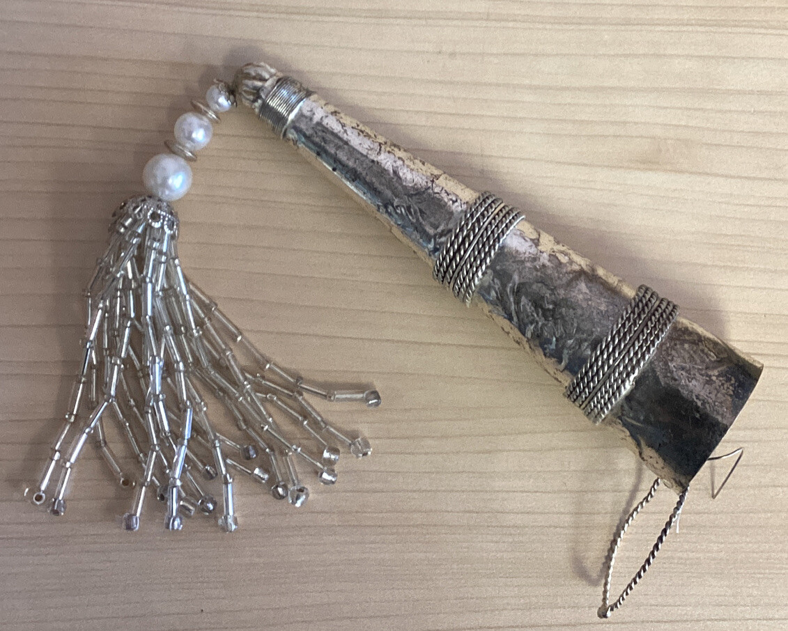 Tussie Mussie Vintage Silver Christmas Ornament  Xmas Tree Decor