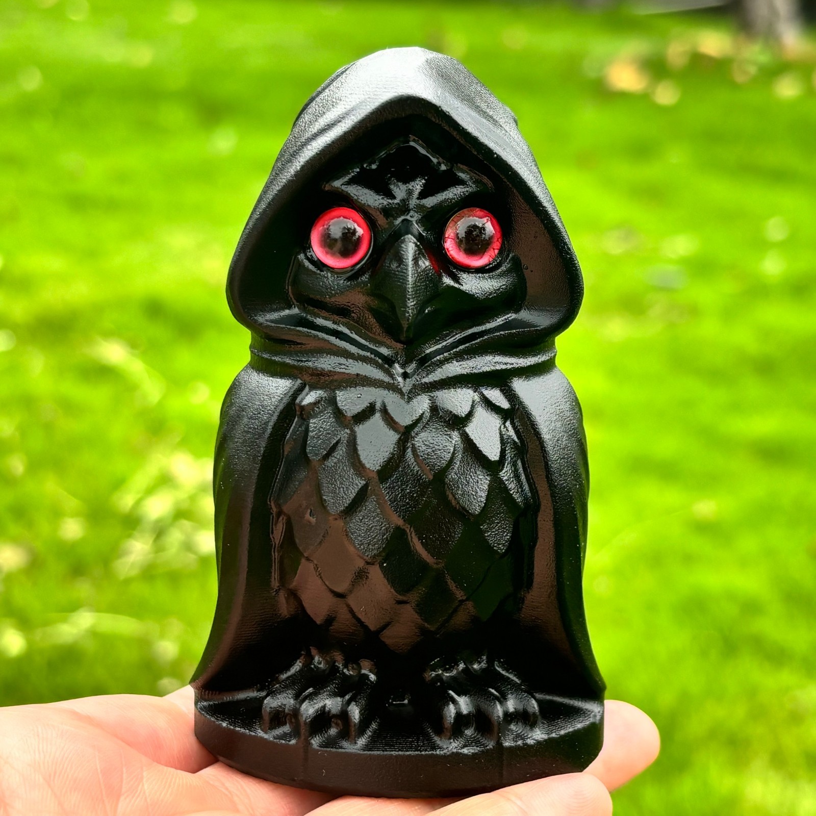 Natural obsidian owl skull Hand-carved Quartz Crystal skull reiki healing 1pc