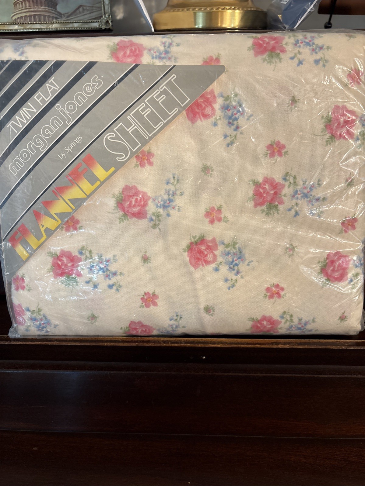 Vintage Morgan Jones Flannel Twin Flat Sheet Rose Point New In Package