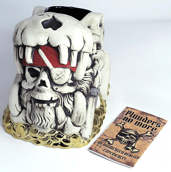 TIKI FARM Plunders No More by Tank Pirate Skull Ceramic TIKI MUG