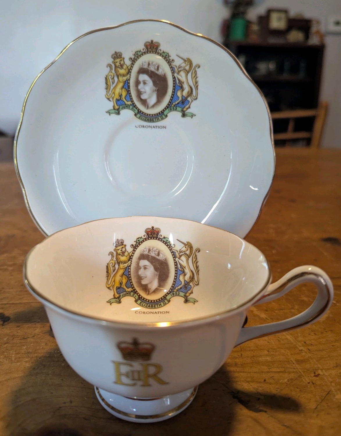 Queen Elizabeth II Coronation 1953 Tea Cup & Saucer  Royal Albert bone china