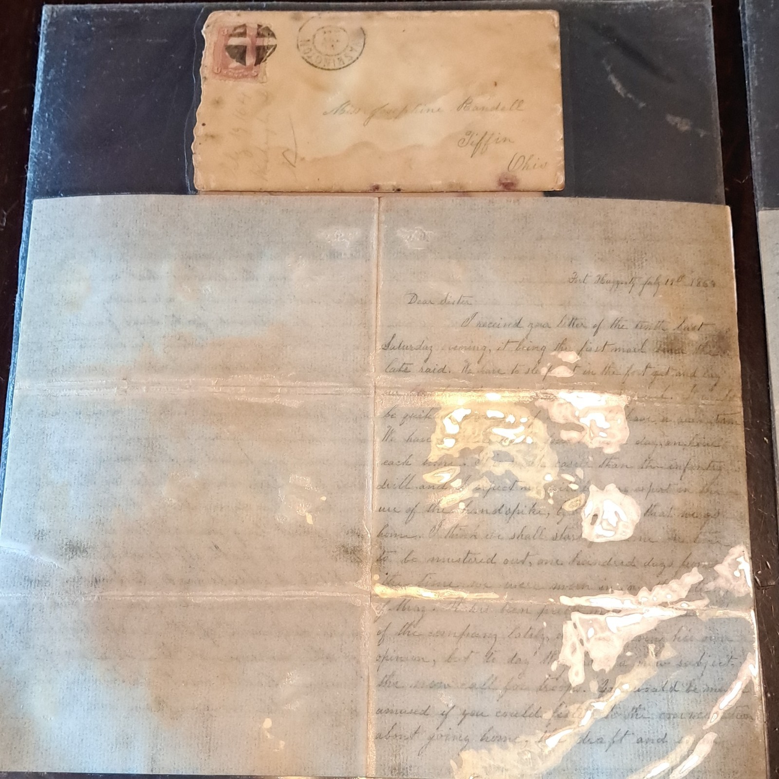 Civil War Original Handwritten Letters & Envelopes Tiffin Ohio Militaria