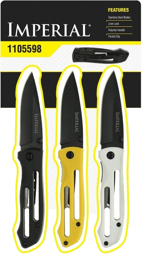 Imperial by Schrade  Three Linerlock Combo Folding Pocket Knife Set