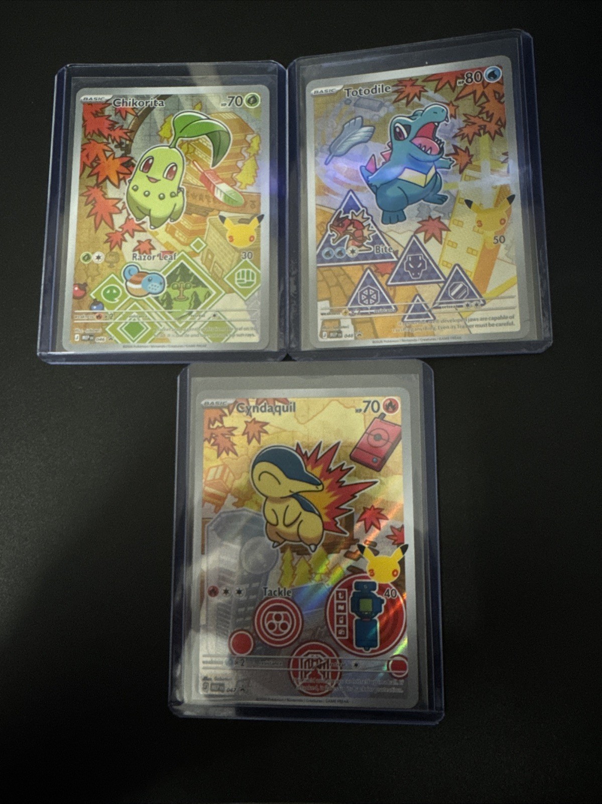 Pokemon First Partner Series 2 Totodile Chikorita Cyndaquil Cards Very Good Cond