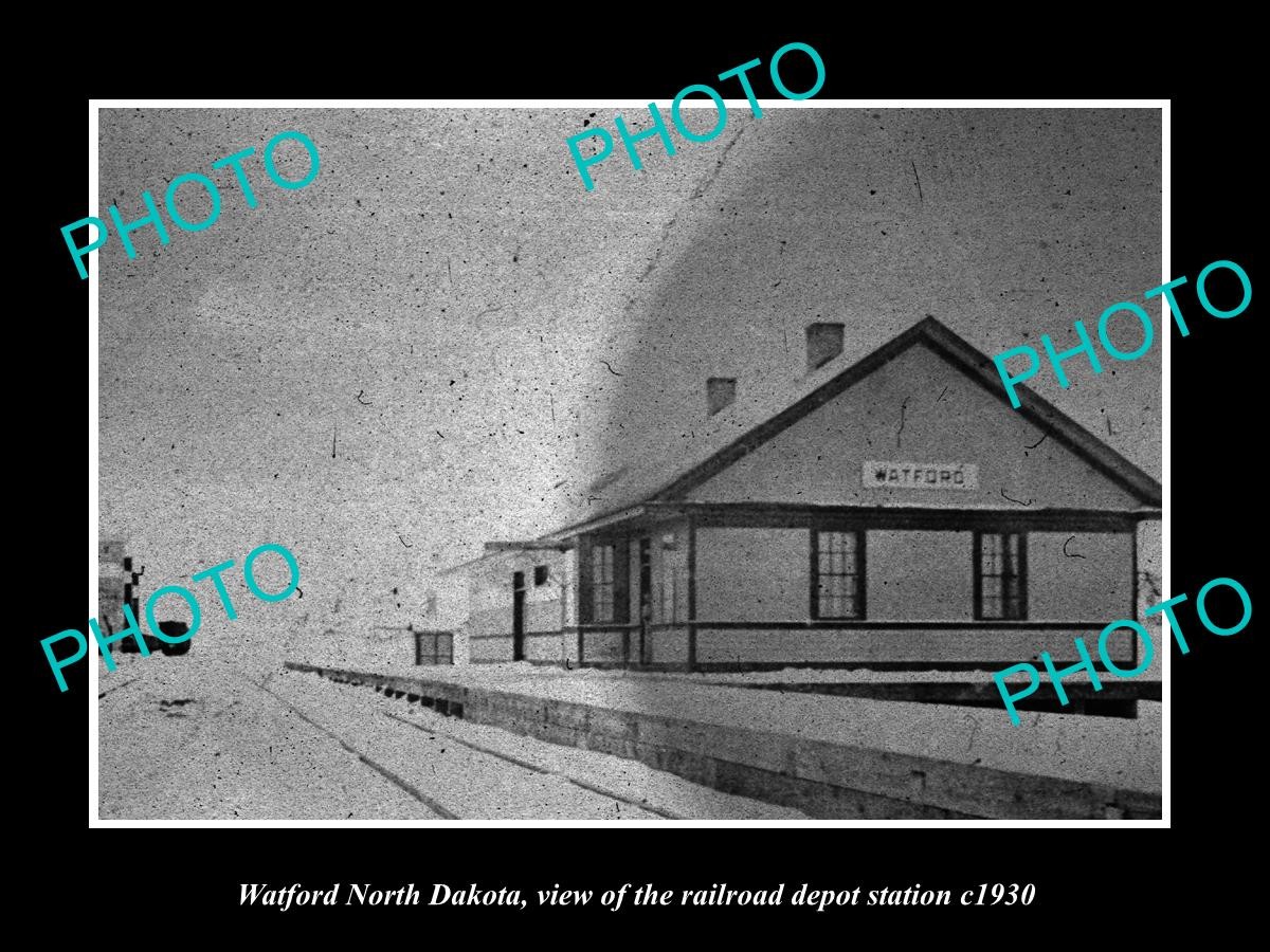 Watford North Dakota The Railroad Depot c1930 Old Large Historic Photo