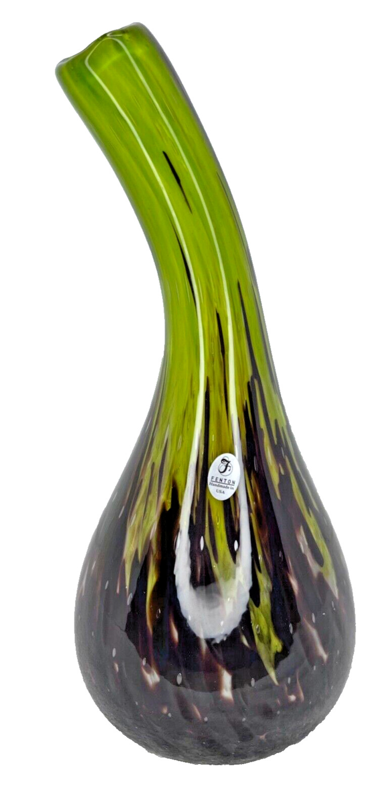 Fenton - Fetty Gourd Vase Red-Green LE 55/150 Stamped/Signed 2006