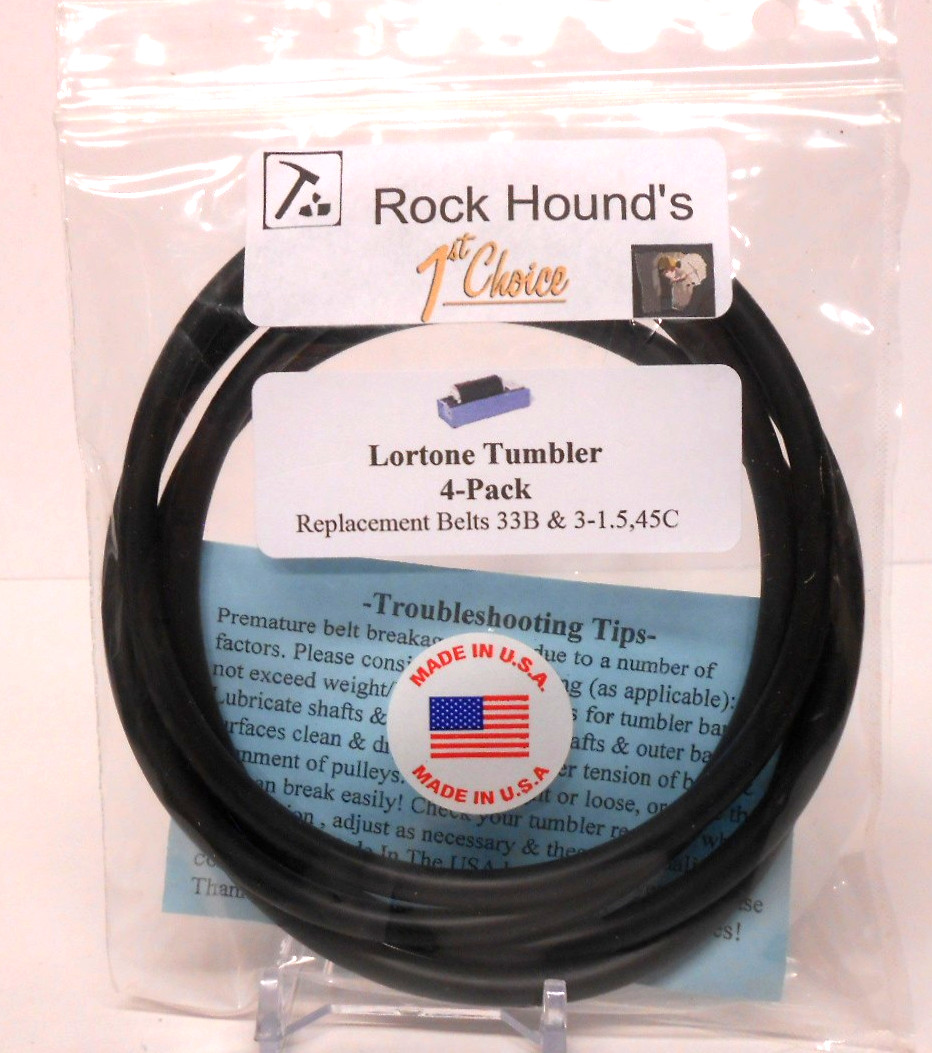 Rockhound\'s 1st Choice Replacement Drive Belts for Lortone 33B,3-1.5,45C (4Pack)