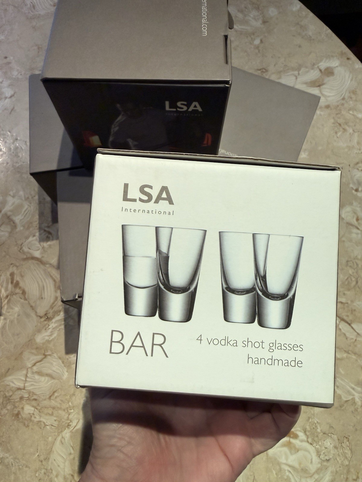 LSA International Handblown 100ml Vodka Shot Glasses Set Of 4 New In Box