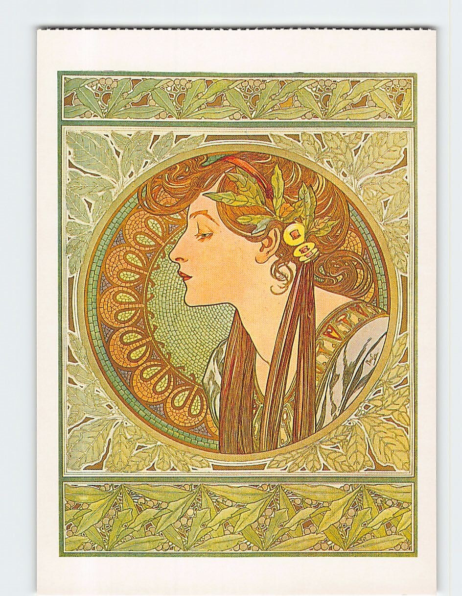 Postcard Le laurier By Alphonse Mucha