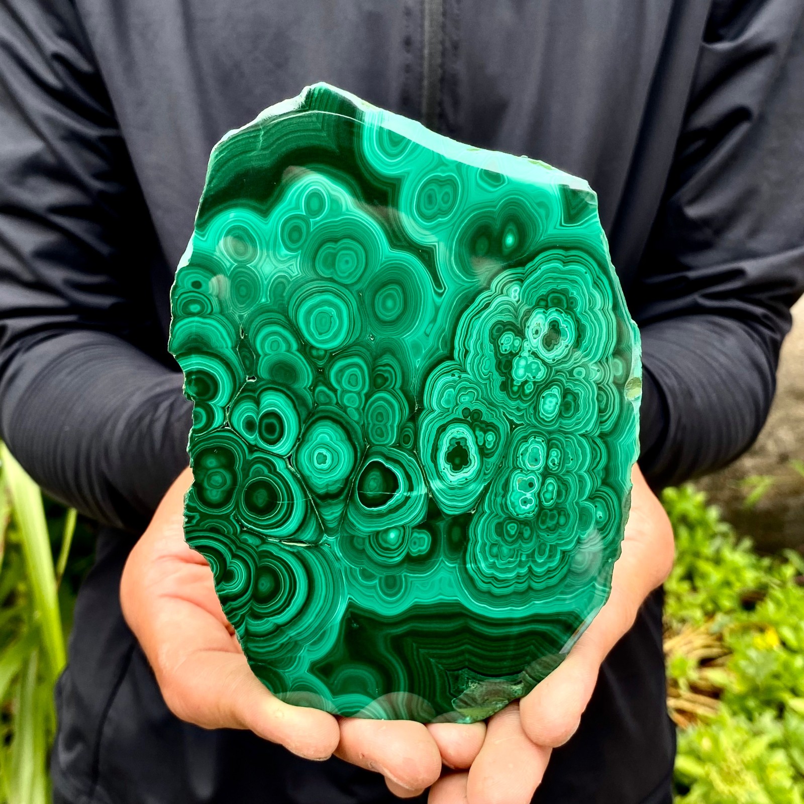 1.37LB Natural Green Malachite Slab Quartz Crystal Slice Ore Specimen Healing