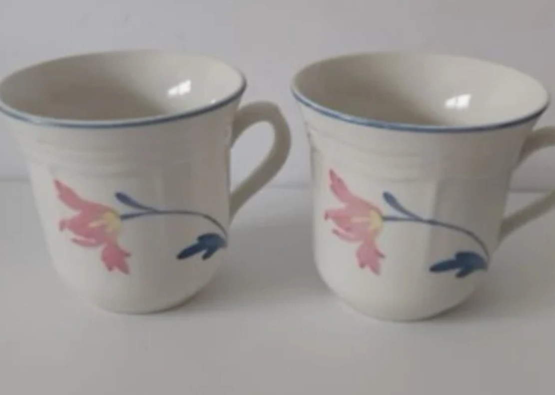 Vintage Avonlea Panies Coffee Cups Set of 2