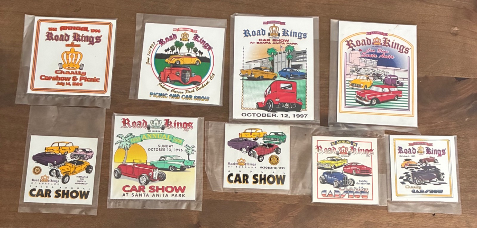 ROAD KINGS  ALUMINUM CAR DASH 9 PLAQUE LOT